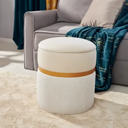 Пуф 40x40x46 см цвет бежевый силиконовые чехлы для ножек стульев 8 шт