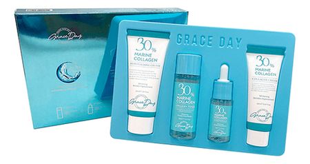 Набор для лица с коллагеном Marine Collagen 30% (тонер 30мл + сыворотка 10мл + увлажняющий крем 30мл + антивозрастной крем 20мл)