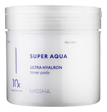 Тонер-пэды для лица с гиалуроновой кислотой Super Aqua Ultra Hyalron Toner Pads 90шт