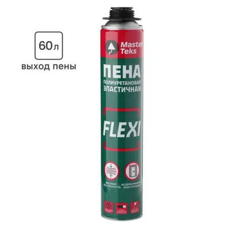 Пена монтажная профессиональная Masterteks эластичная выход пены 60 л всесезонная 770 мл