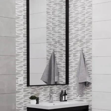 Плитка настенная Axima Лилль 25x50 см 1.25 м² матовая цвет белый серый узор