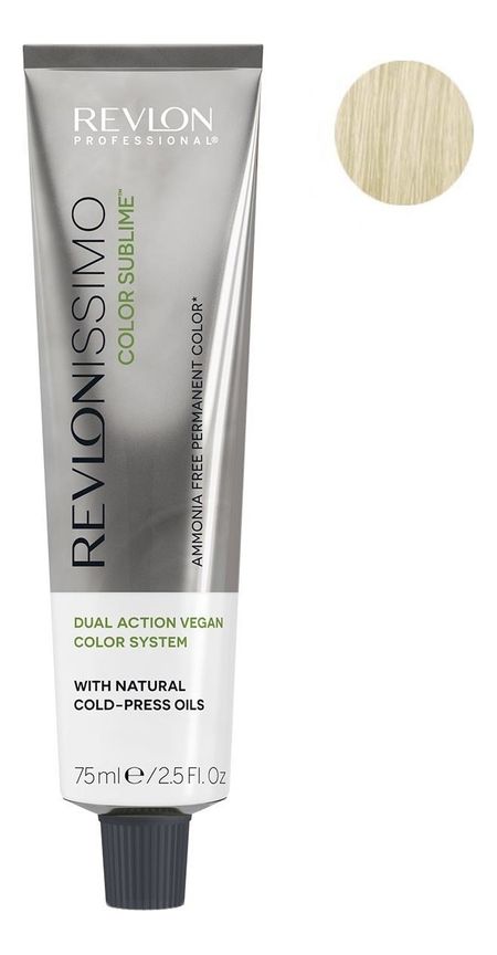 Безаммиачная краска для волос с маслом холодного отжима Revlonissimo Color Sublime Vegan 75мл: 10 Очень очень светлый блондин безаммиачная краска для волос с маслом холодного отжима revlonissimo color sublime vegan 75мл 8 21 светлый блондин перламутрово пепельный