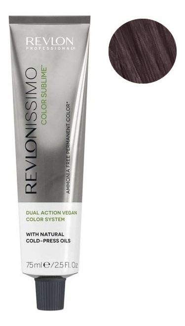 Безаммиачная краска для волос с маслом холодного отжима Revlonissimo Color Sublime Vegan 75мл: 4.65 Коричневый красно-махагоновый безаммиачная краска для волос с маслом холодного отжима revlonissimo color sublime vegan 75мл 8 21 светлый блондин перламутрово пепельный