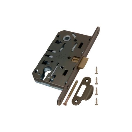 Замок врезной AGB EV для межкомнатной двери под цилиндр бронза