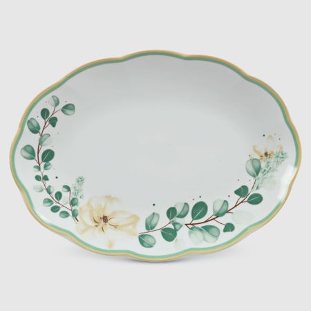 Блюдо овальное Royal Garden Эвкалиптовый венок 32 см