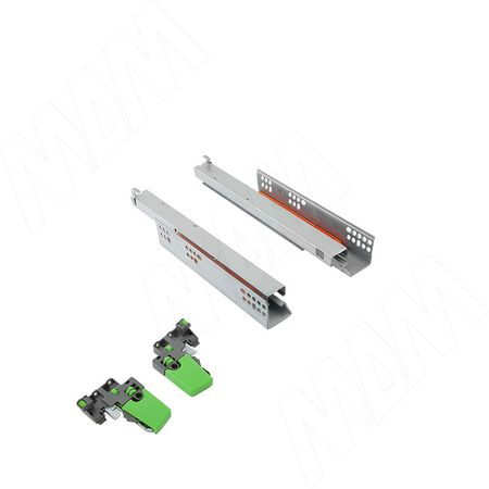 VEKTOR.PRO LT направляющие 300 мм, ниж. крепления, полн. выдвижения, с толкателем, 3D фиксаторы (V.PRO.LT300)