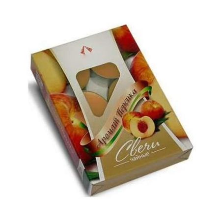 Набор чайных свечей Home Interiors персик 6 шт