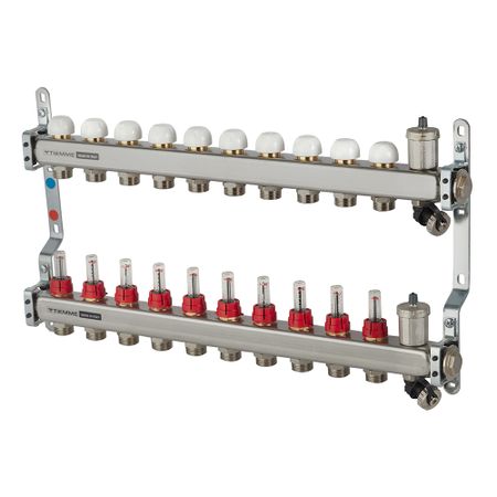 Коллекторная группа с расходомерами Tiemme 1 ВР(г) х 10 выходов 3/4 НР(ш) ЕК х 1 ВР(г) коллекторная группа с расходомерами ридан ssm 5rf 1 вр г х 5 выходов 3 4 нр ш ек х 1 вр г