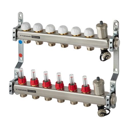Коллекторная группа с расходомерами Tiemme 1 ВР(г) х 6 выходов 3/4 НР(ш) ЕК х 1 ВР(г) коллекторная группа с расходомерами ридан ssm 5rf 1 вр г х 5 выходов 3 4 нр ш ек х 1 вр г