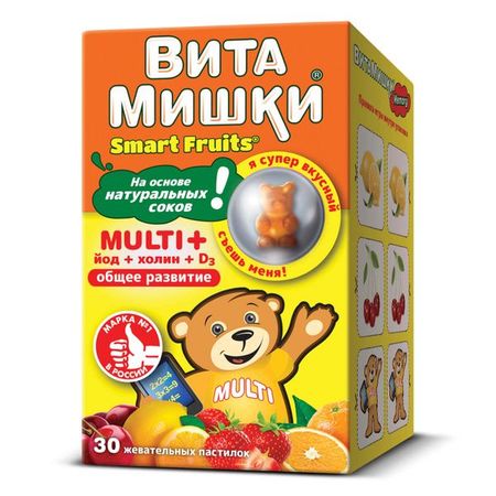 ВитаМишки мульти, йод и холин пастилки жевательные 2,4г 30шт