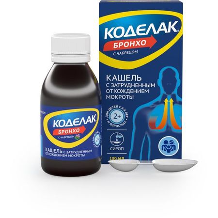 Коделак Бронхо с чабрецом с мерной ложкой сироп 100мл