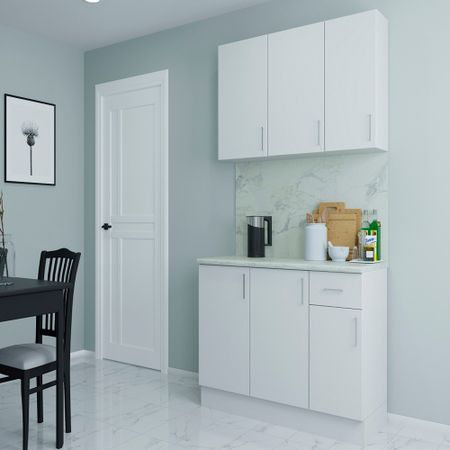 Кухонный гарнитур Твэгги белый 1400х520х2105 мм