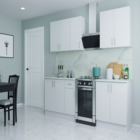 Кухонный гарнитур Твэгги белый 2000х520х2105 мм