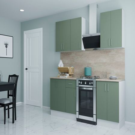 Кухонный гарнитур Твэгги зеленый 1600х520х2105 мм
