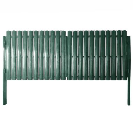 Ворота распашные с двухсторонним штакетником в два ряда 3х1,5 м зеленые RAL 6005