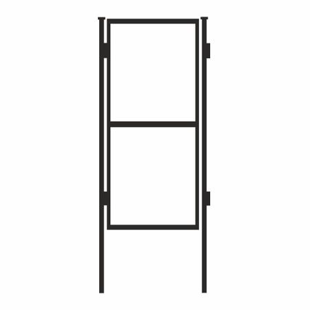 Калитка распашная каркас со столбом 1х1,5 м серая