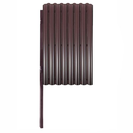 Калитка распашная с двухсторонним штакетником в два ряда 1х1,5 м коричневая RAL 8017