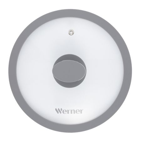 Крышка стеклянная Werner Grigio с силиконовым ободом 20 см