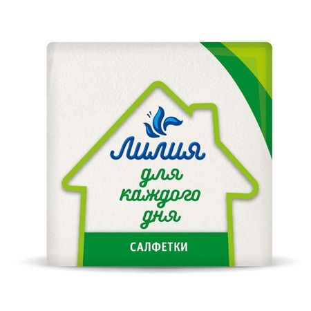 Салфетки Лилия белые 24х24 см 50 листов