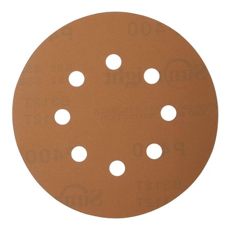 Диск шлифовальный Sunmight Gold d125 мм P400 на липучку бумажная основа (5 шт.)
