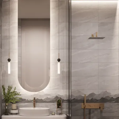 Плитка настенная Gracia Ceramica Fog 25x60 см 1.2 м² матовая с sugar эффектом цвет серый