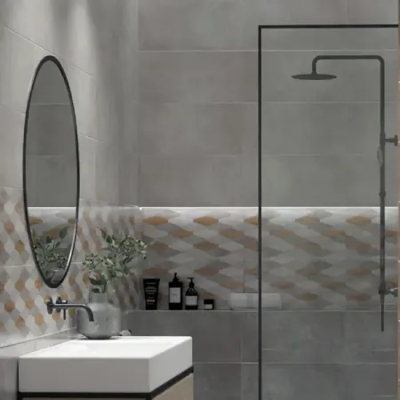 Плитка настенная Нефрит-Керамика Эни 30x60 см 1.8 м² матовая цвет серый настенная наклейка rownocean геометрические животные