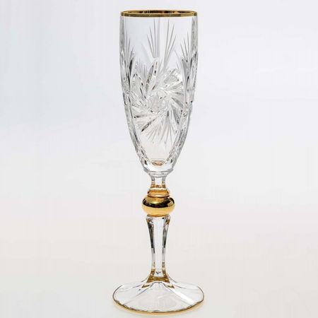 Набор бокалов для шампанского Bohemia Jihlava Pinwheel золотой шар 180 мл 6 шт