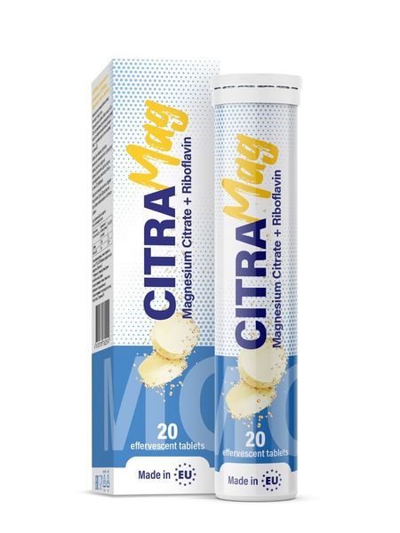 ЦитраМаг магний цитрат и рибофлавин таблетки шипучие 4г 20шт