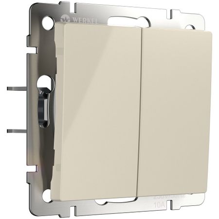 Выключатель Werkel двухклавишный встраиваемый слоновая кость с самовозвратом (a062573) умный выключатель szkoston zigbee wi fi 16а