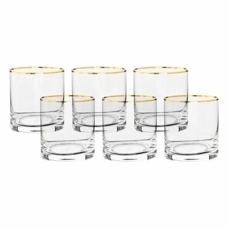 Набор стаканов для виски Crystalite Bohemia Larus отводка золото 410 мл 6 шт