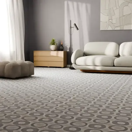 Ковровое покрытие «Фризе Тач Кружочки» 3 м, цвет бежевый