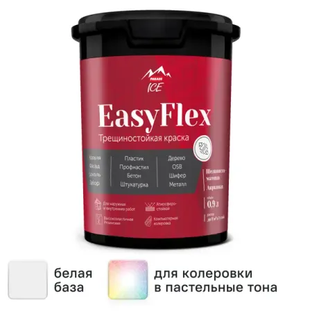 Краска резиновая трещиностойкая Parade EasyFlex матовая цвет белый база А 0.9 л резиновая катушка зажигания 10 6 см комплект pe20 18 100a для mazda pe20 18 100a 3 cx 5 2012 35 pe 2018100 пе 2018100 а