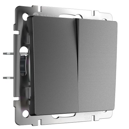 Выключатель Werkel двухклавишный встраиваемый графит матовый перекрестный (a064032)