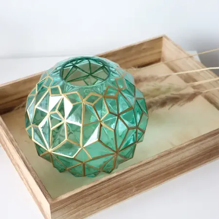 Ваза Maria стекло бирюзовая 19 см стеклянные вазы