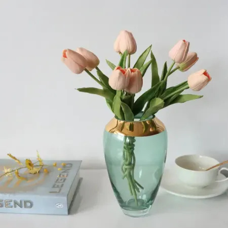 Ваза Rose стекло прозрачно-зеленая 19.5 см