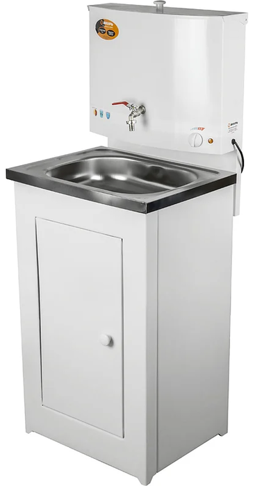 Электрический накопительный водонагреватель Вихрь ЛЮКС без подогрева/нержавеющая мойка/цвет белый 