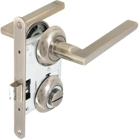 Дверные ручки 71 AB с запиранием комплект цвет бронза ручки для шкафов kak   серебристая бронза