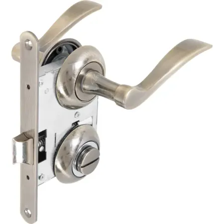 Дверные ручки 194 AB с запиранием комплект цвет бронза ручки для шкафов kak   серебристая бронза