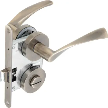 Дверные ручки 230 AB с запиранием комплект цвет бронза ручки для шкафов kak   серебристая бронза