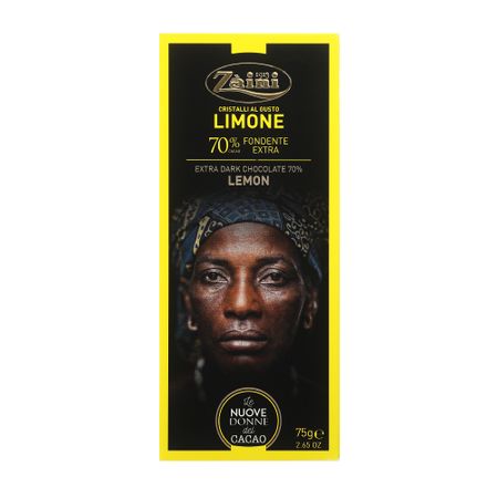 Шоколад темный 70% Zaini Women of cocoa с лимоном, 75 г