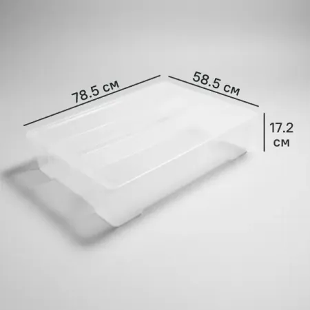 Ящик универсальный Tex-Box 78.5x58.5x17.2 см 61 л с крышкой полипропилен цвет прозрачный