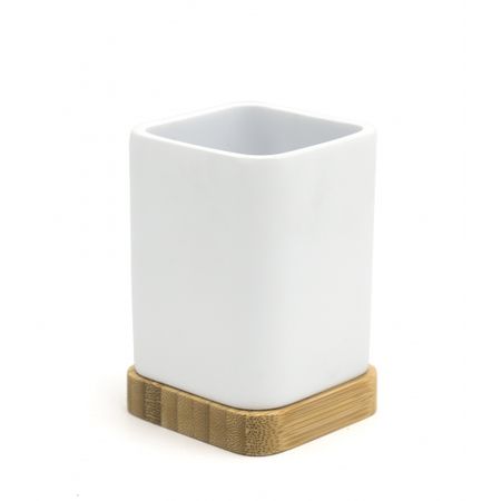 Стакан Ridder Amara белый с бежевым 8х8х11 см