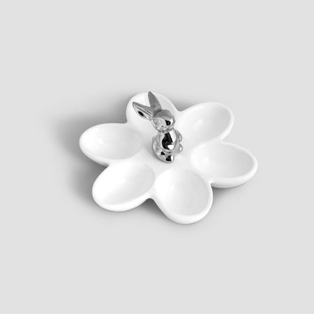 Блюдо для яиц Togas Фальбер бело-серебристый 18.5x15.5x8 см