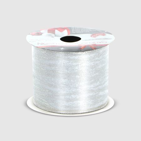 Лента подарочная Due Esse Christmas argento серебристо-белая 270 см