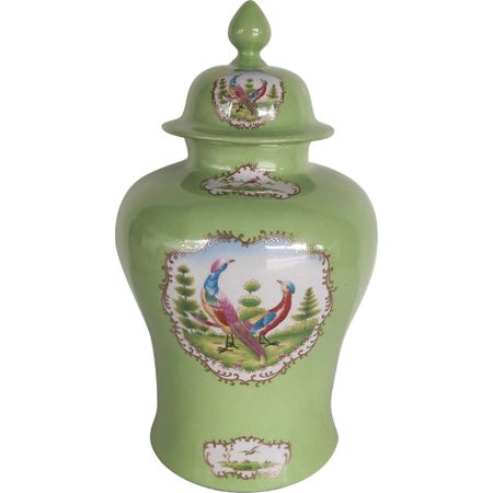 Ваза Glasar с крышкой зеленая 23x23x41 см