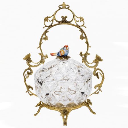 Конфетница Glasar с птичкой 27х20х36 см