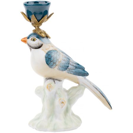 Подсвечник Glasar птичка желтый 12х7х17 см