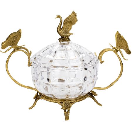 Конфетница Glasar лебедь и бабочки 36х19х20 см михаил леонидович хазин лебедь мирового кризиса