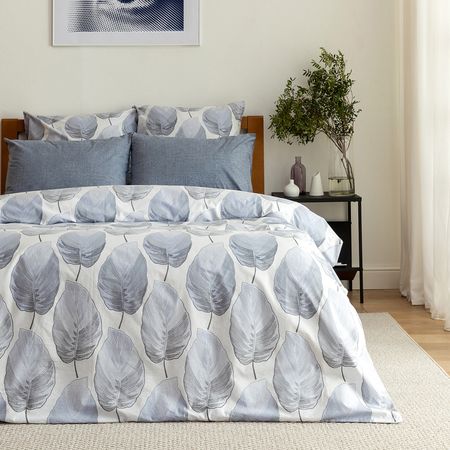 Постельное белье Модико (синие листья) II искусственные синие шелковые листья для декора