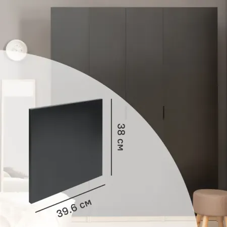 Дверь для шкафа Лион 39.6x38x1.6 см ЛДСП цвет графит